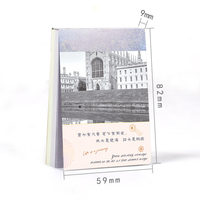 Mini Diario de Bolsillo con Diseño de Edificios Vintage, Cuaderno Encuadernado con Pegamento, Páginas Interiores Rayadas, Personalizable al por Mayor para Regalo Estudiantil