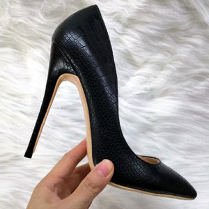 Chaussures à talons hauts personnalisées en peau de serpent pour femmes, escarpins, vente chaude, grande taille 44, directement de l'usine - Product Image 5