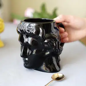 Seramik kahve fincanı Apollo kafa kupa heykel masaüstü süsler kalemlik kupası kupa seramik seyahat kupalar babalar günü hediyesi