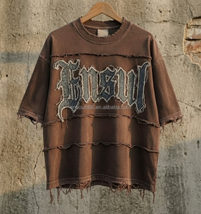 T-Shirt Oversize da <span class=keywords><strong>Uomo</strong></span> Personalizzata, 100% Cotone, Effetto Acid Wash, <span class=keywords><strong>per</strong></span> Sport all'Aperto e Palestra - Product Image 1