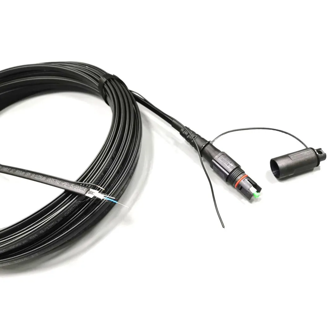 Rakitan kabel Drop serat optik kabel patch dropdrop datar toneable FTTA Corning optita p kabel Patch tahan air