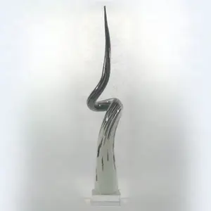 手工吹制艺术玻璃灰色现代抽象雕塑