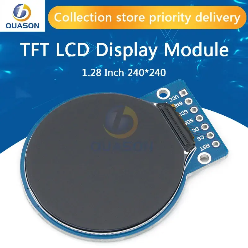 จอแสดงผล TFT 1.28 นิ้ว TFT จอแสดงผล LCD โมดูลรอบ RGB 240*240 GC9A01 ไดร์เวอร์ 4 สาย SPI อินเทอร์เฟซ 240x240 PCB สําหรับ Arduino