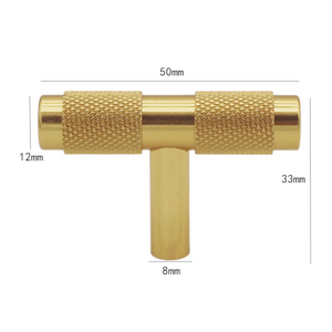 Hot Selling Wardrobe Knurled Brushed Brass Handle <strong>Pulls</strong> Kitchen <strong>Cabinet</strong> Black and Gold Handles - Product Image 2
