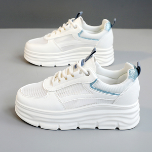   Zapatillas deportivas de mujer transpirables de malla para verano/primavera/otoño, talla grande, con cordones, Evergreen, con aumento de altura, China - Product Image 4