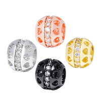 Offre Spéciale Fabrication de bijoux forme Ronde Bracelet Collier Perles DIY BIJOUX En Gros CZ Spacer Charms Perles avec coeur forme