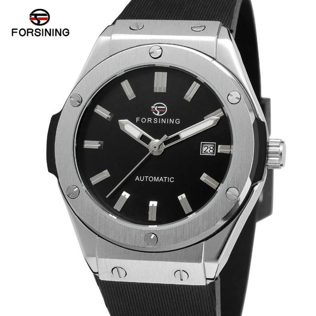 FORSINING Business Causal Men's Watch Automatic Mechanical Watch Luminous Stainless Steel Watch