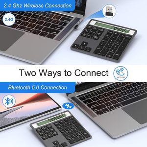 Teclado Numérico Externo Bluetooth de 34 Teclas, Teclado Numérico Inalámbrico de 2.4G con Pantalla - Product Image 4