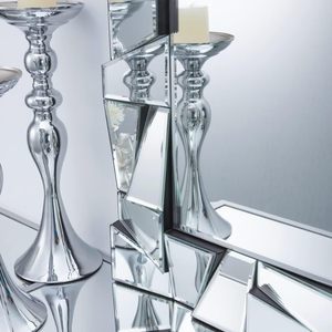 <span class=keywords><strong>Miroir</strong></span> mural rectangulaire de luxe pleine longueur avec cadre en verre géométrique irrégulier, décoration moderne pour salon - Product Image 5