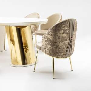 Ensemble de table à manger moderne Rosse Milano, 6 chaises en métal, dossier solide, meubles durables pour la maison, Turquie - Product Image 1