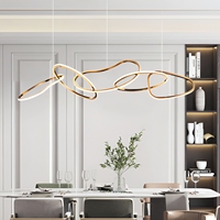 Lustre LED minimaliste en silicone et métal, suspension nordique imbriquée pour restaurant, cuisine, loft, salle à manger
