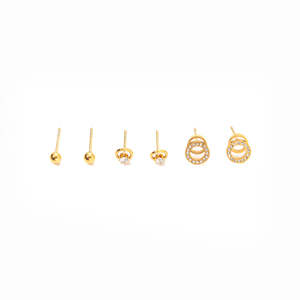 Aretes de Moda con Baño de Oro PVD en Acero Inoxidable 316L, Joyería Sostenible y Resistente - Product Image 1
