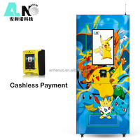 Nouvelle machine distributrice de cartes TCG Pokémon style anime avec bande LED et support de paiement par carte