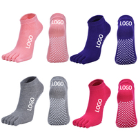 Chaussettes de Yoga antidérapantes pour femmes, Design Oem, Logo personnalisé à cinq doigts
