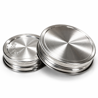 Couvercles en métal réutilisables en acier inoxydable 304 de qualité alimentaire, hermétiques et anti-fuite, pour bocaux Mason à large ouverture et à ouverture standard