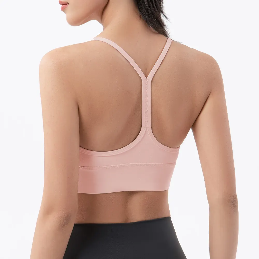 2024 Gym Sports Bra Crop Top High Impact For Women Fitness Sexy Off The Shoulder Halter Padded Yoga Bra