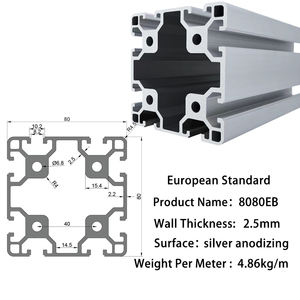 6063 T5 8080eb nhôm công nghiệp bàn làm việc khung đùn hồ sơ 80x80 lslot t-track với dịch vụ cắt - Product Image 2