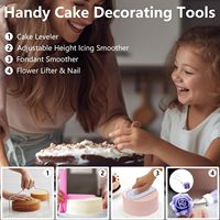 Kit de décoration de gâteaux professionnel de style nordique en plastique, silicone et acier inoxydable de qualité alimentaire avec plateau tournant à 360°