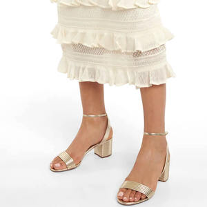 Sandalias de piel sintética con plataforma y hebilla en el tobillo para mujer, zapatos de banquete, calzado Sexy, con tacón grueso - Product Image 5