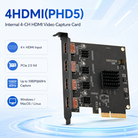 PCIe Internal 4CH HDMI Video Capture Card 4K*30Hz Input 1080P*60Hz YUY2 Format 20Gbps Bandwidth for Windows Mac Linux