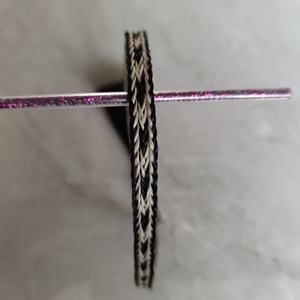 Western Decor Cowboy Rosshaar HAT BAND 5 Strang Schwarz/Silber Pferdehaar 1/2 "Hutband mit langer Maultier quaste - Product Image 2