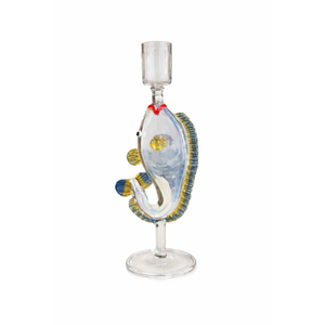 Support de bougie en verre soufflé à la main avec base circulaire et tige fine - Résistant à la chaleur, réutilisable, décoration de Noël et de Pâques pour la maison - Product Image 2