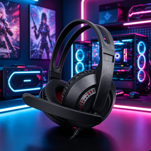 OEM/ODM Wired Gaming Headphones with Mic, PC Headphones, Over-Ear Stereo Headset for Gaming, Live Streaming, Online Chat