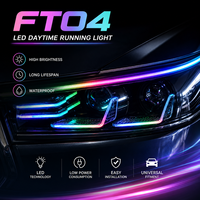 Feux de jour RVB réglables en couleur VAHID Automotive, bande lumineuse LED DRL, contrôle par application, accessoire de style extérieur pour voiture