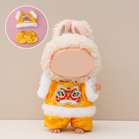 Vêtements de poupée du Nouvel An chinois en gros, stock disponible, 13-17 cm, en tissu personnalisable, élément de danse du lion du Festival du Printemps