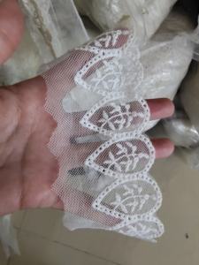 Dentelle en coton 100% en gros, prix au kg, dentelle beige de 15 cm, maille florale brodée, dentelle douce pour la peau, pour robe, en <span class=keywords><strong>solde</strong></span> - Product Image 5