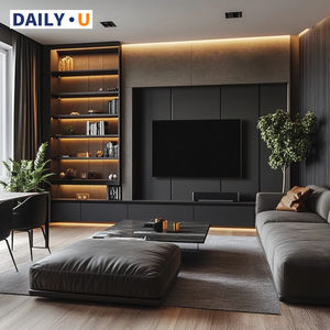 Vendita calda personalizzata di lusso su misura a parete in legno <span class=keywords><strong>TV</strong></span> Stand mobile mobile <span class=keywords><strong>pannello</strong></span> <span class=keywords><strong>con</strong></span> <span class=keywords><strong>porta</strong></span> per soggiorno e camera da letto - Product Image 1