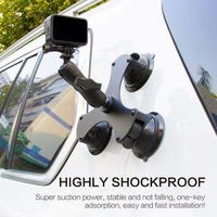 Logo/emballage personnalisés disponibles : Support de pare-brise de voiture à triple ventouse robuste avec bras d'extension pour GoPro Hero 13 12 Insta360 DJI