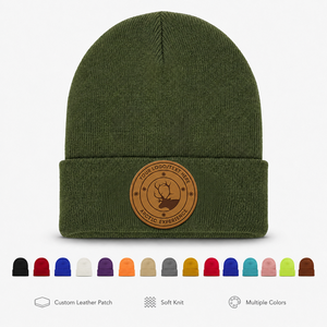 Bonnet pliable en tricot côtelé acrylique uni pour l'hiver, avec logo personnalisé - Product Image 1