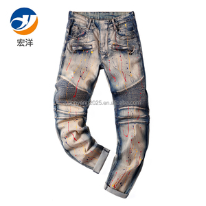 Hongyang Tùy Chỉnh Thương Hiệu Giữa Eo Cổ Điển Rửa Bùng Quần Casual Biker Phong Cách Jeans Có Thể Giặt Tính Năng Cho Mùa Thu/Mùa Đông - Product Image 2