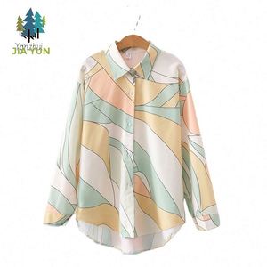 Chemises pour femmes à manches longues, style ample, grande taille, impression 3D, vente chaude, 120 g/m², polyester, chemises tendance pour femmes - Product Image 1