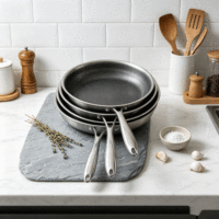 Poêle universelle FLEY en acier inoxydable, hybride nid d'abeille, antiadhésive, cuisson uniforme, durable, pour friture quotidienne