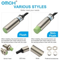 Sensor de Proximidad Inductivo Metálico OMCH, Serie PR08 PR12 PR18 PR30, NPN PNP NO NC Sn, 1.5mm-15mm
