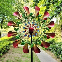 Ornements de jardin décor roulements à billes cinétique fleur vent spinner