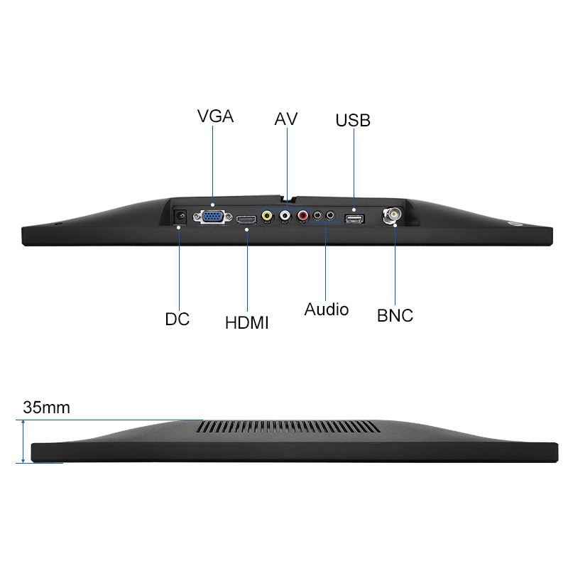 15.6 Inch HD VGA USB Gaming IPS Industrial Factory LCD Monitor Remote 1366*768 1920*1080 TFT LED Backlight New