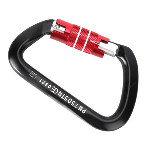 Auto Locking Carabiner 26KN Aluminum Alloy D Shape For Climbing Rock Climbing Aerial Yoga <b>Hammock</b> Hook PM750STN - Product Image 1