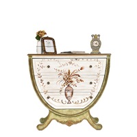 Armoire de rangement traditionnelle en bois massif avec 2 tiroirs et 2 compartiments, en acier inoxydable peint à la pierre, pour salon