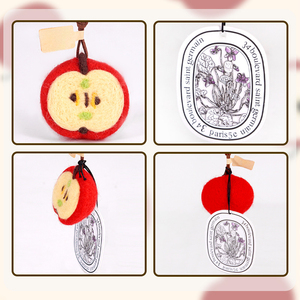 Pendentif demi-pomme en peluche, produit fini, décoration de rétroviseur de voiture, accessoires intérieurs de voiture minimalistes, pendentif de sac - Product Image 4