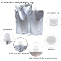 Pochette souple portable en aluminium avec bec verseur, durable, argentée, 300ml 500ml 1000ml pour détergent
