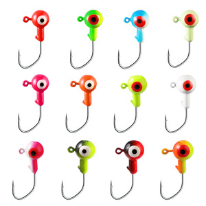 Hameçons de pêche à la ligne en stock, vente chaude, tête de jig en forme de boule, jighead peint, hameçon en forme de faucille, jig pour leurres nageurs - Product Image 2