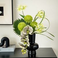 Simulatie Groene Plant Phalaenopsis Orchidee Handgemaakte 3D Geprinte Zijden Bloemdecoraties voor Eettafel Hotel Receptie Bureau