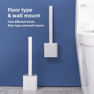 Sanga Brosse WC murale plate en TPR blanche avec support en silicone pour salle de bain - Product Image 2