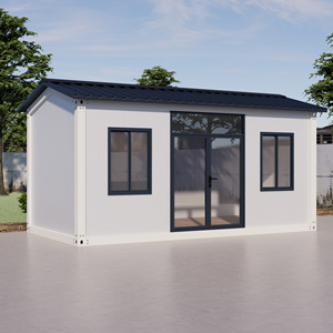 Maisonnette conteneur modulaire préfabriquée de 20 pieds avec toit à rampe détachable, salle de bain complète, toilettes, garage, kiosque à café et logement pour le personnel - Product Image 3