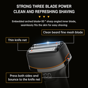 Rasoir électrique hybride pour <span class=keywords><strong>le</strong></span> visage et tondeuse à barbe LILIPRO S3, étanche, rechargeable, pour hommes, tondeuse à moustache - Product Image 3