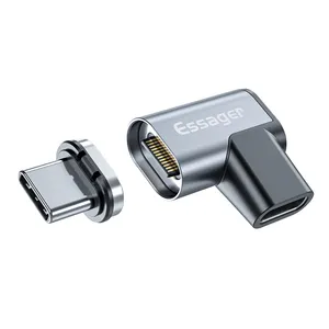 Essager 100 Wát USB Loại C Để Type-C Magnetic Adapter USB-C Nữ Nam Châm Nối Đối Với Macbook Pro Air Máy Tính Xách Tay Điện Thoại Chuyển Đổi