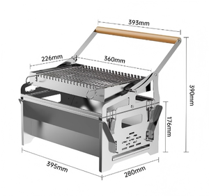 Barbecue à charbon rotatif à 180 degrés, grille de retournement sans contact, en acier inoxydable 304, pour camping, OEM - Product Image 6